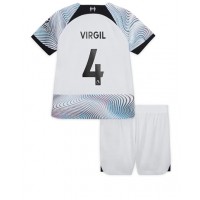 Liverpool Virgil van Dijk #4 Fotballklær Bortedraktsett Barn 2022-23 Kortermet (+ korte bukser)